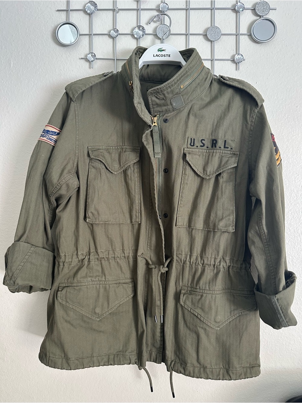 Polo by Ralph Lauren Olive Green Military Field Jacket with USRL Patch